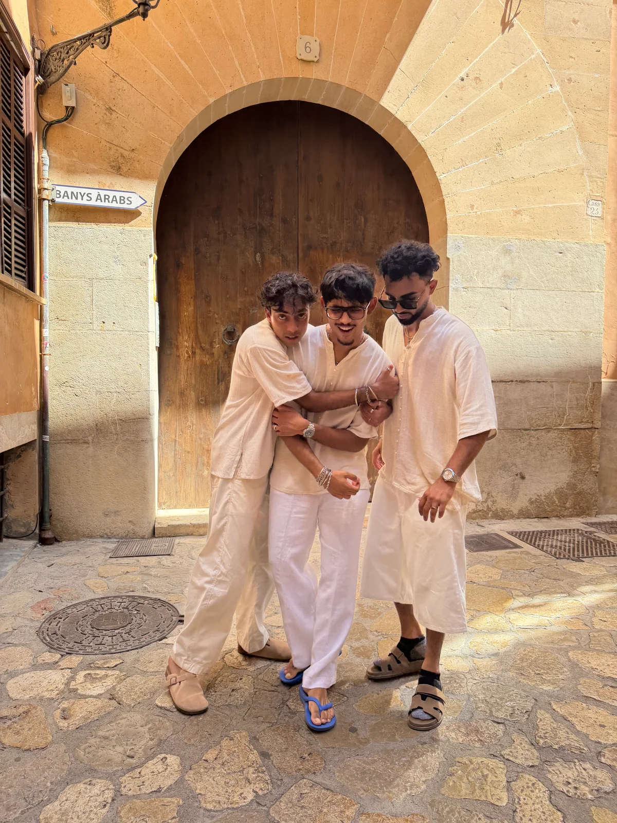 Nabeel Thotti with friends in Spain